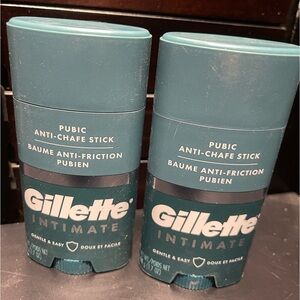 2 Gillette Intimate Pubic Anti-chafe Stick for Men